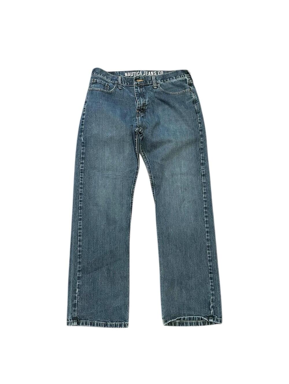 Nautica Jeans Mens 36x32 Relaxed Fit Blue Denim Straight Leg Cotton